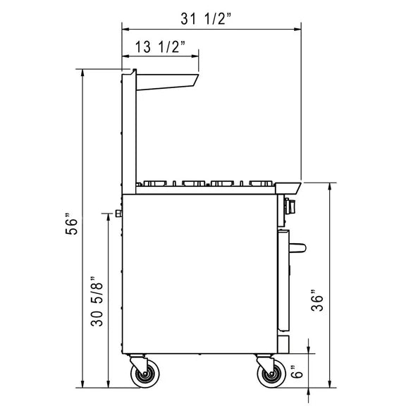 DCR24-4B 24" Gas Range with Four (4) Open Burners