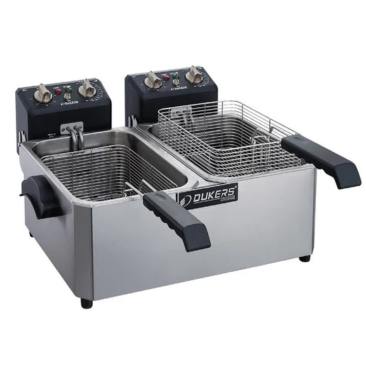 DCF7ED 14lb Two Basket Electric Countertop Fryer