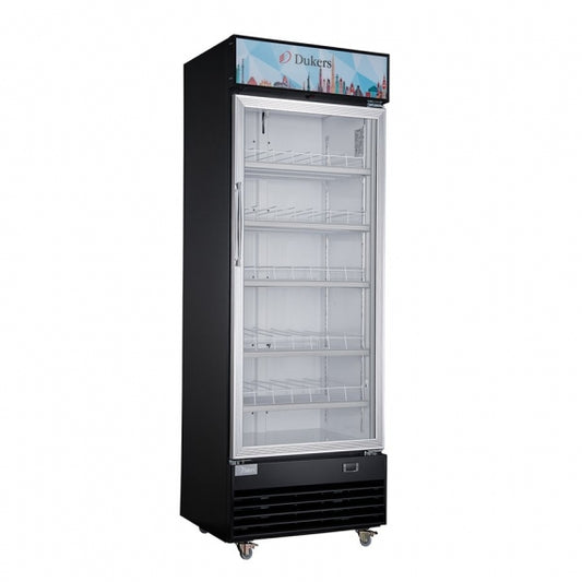 Dukers Appliance Co LG-430 27" One Section Glass Door Merchandiser Refrigerator in Black, 15.2 cu. ft.