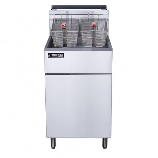 Dukers Appliance Co DCF5-LPG Full Pot Floor Model Gas Fryer w/ 70-lb Capacity, 2 Twin Baskets