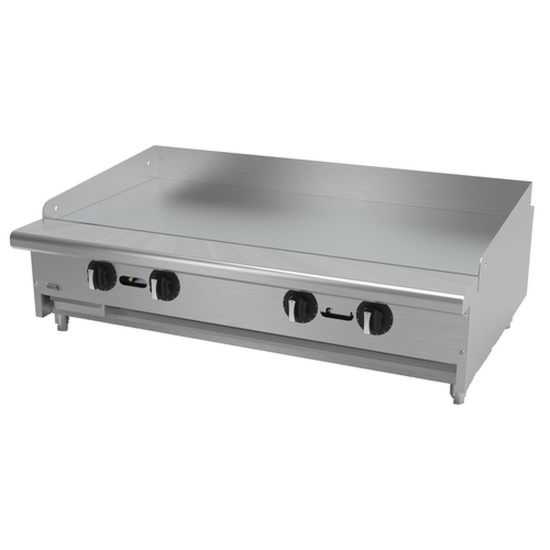 Asber AETG-48-H 48" Liquid Propane Gas 4 Burner Countertop Gas Thermostatic Griddle - 96,000 BTU