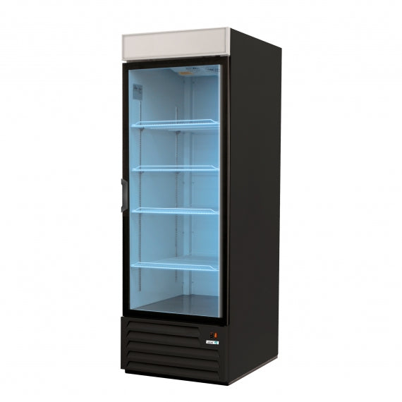 Asber AFMD-23 A 27" One Section Glass Door Freezer Merchandiser in Black, 23 cu. ft.